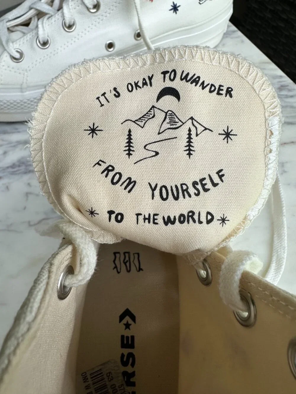 Converse Chuck Taylor All Star High Platform Sneaker It's Okay To Wander Sz 10